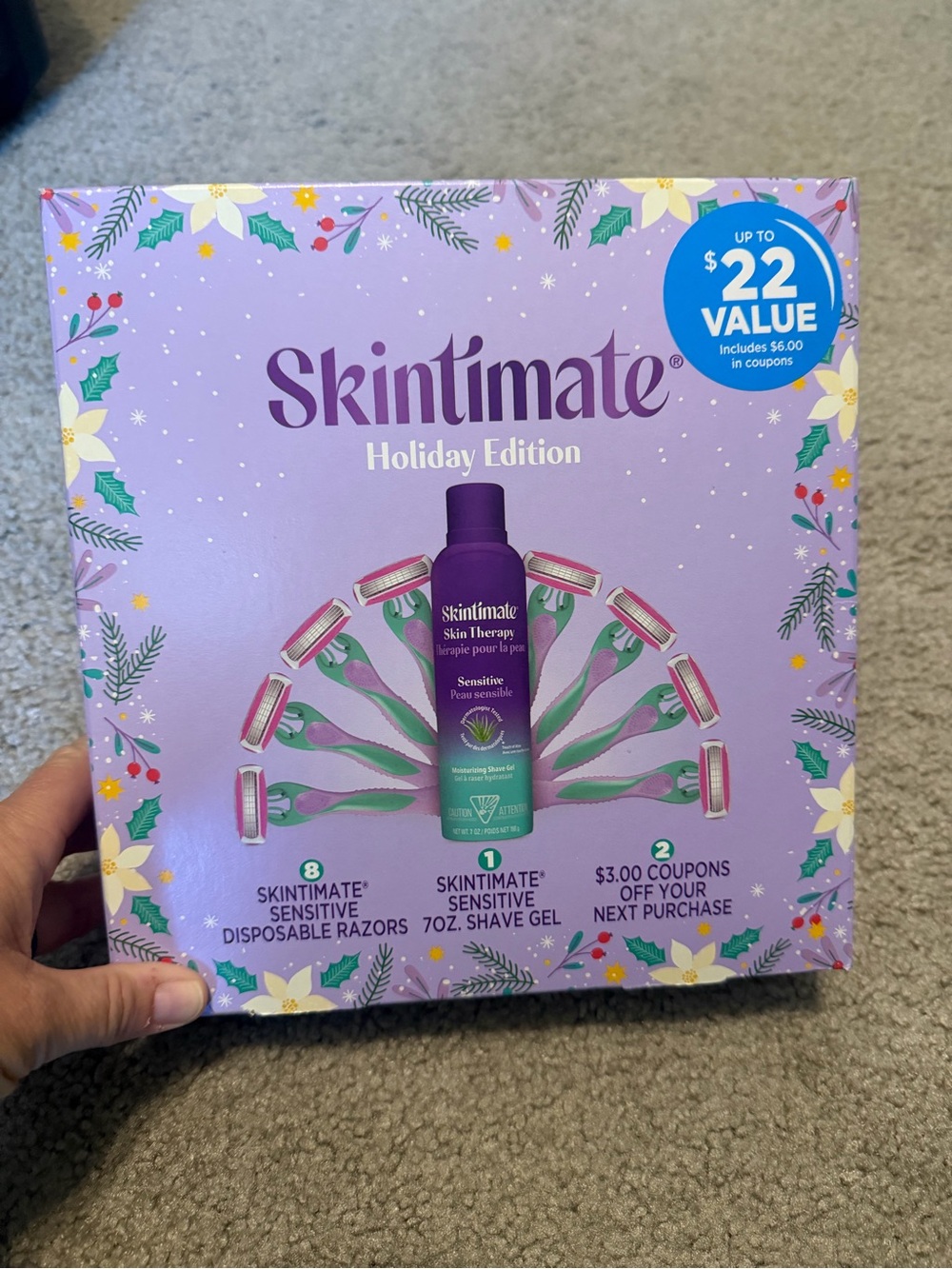 Skintimate Holiday Edition Sensitive Shave Gel & Razors - Lavender